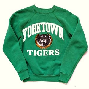 Vintage Green Yorktown Tigers Crew Neck Sweatshirt